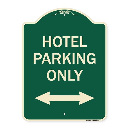 Signmission Hotel Parking W/ Bidirectional Arrow Heavy-Gauge Aluminum Sign, 24" x 18", G-1824-23902 A-DES-G-1824-23902